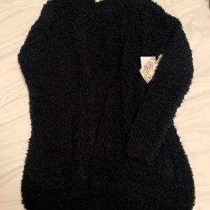 Pink Republic Fuzzy Super Soft Black Cardigan Size S